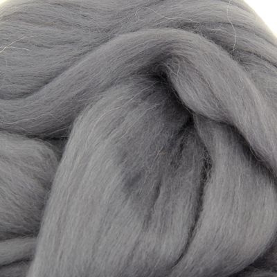 Шерсть для валяния 100% полутонкая шерсть 100гр (0439, серый)