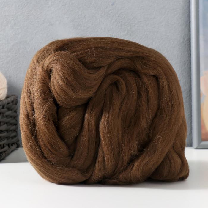 Шерсть для валяния 100% полутонкая шерсть 100гр (1384, морские водоросли) - Фото 1