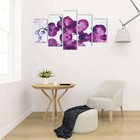 Картина модульная на подрамнике "Фиолетовая орхидея" 2-43х25, 2-58х25, 1-72х25 см, 72*125см - Фото 2
