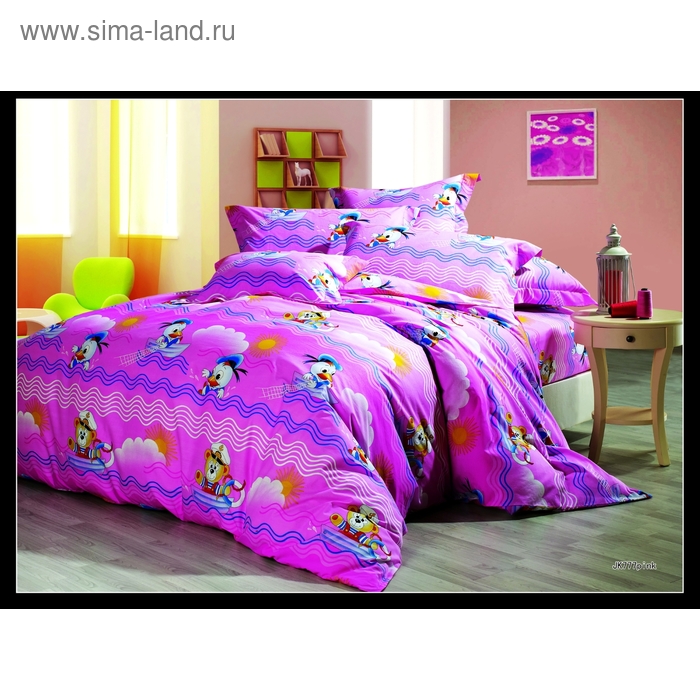 Постельное бельё 1,5 сп., Чарующая ночь kids рисjk777pink 150*215см, 150*215см, 70*70 см 1 шт. 18593 - Фото 1