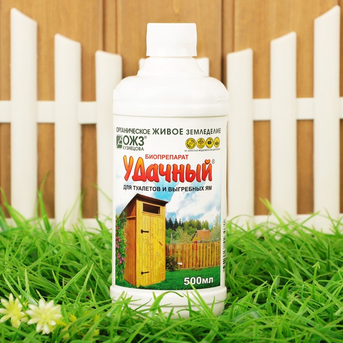 Средство для септиков, выгребных ям «Удачный», микробиологический, 0.5 л - Фото 1