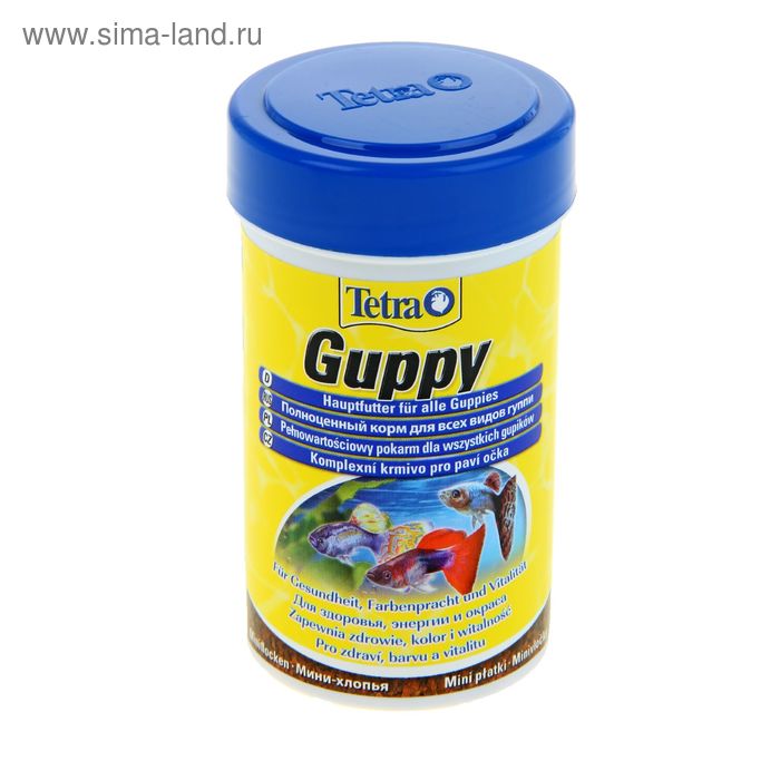 Корм Tetra Guppy для рыб, хлопья, 100 мл - Фото 1