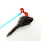 Дразнилка-удочка, с серой мышью, палочка, цвет МИКС - Фото 3