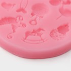 Молд для заливки Доляна «Для новорождённого», силикон, 9 ячеек, d=7.5 см, розовый - Фото 3