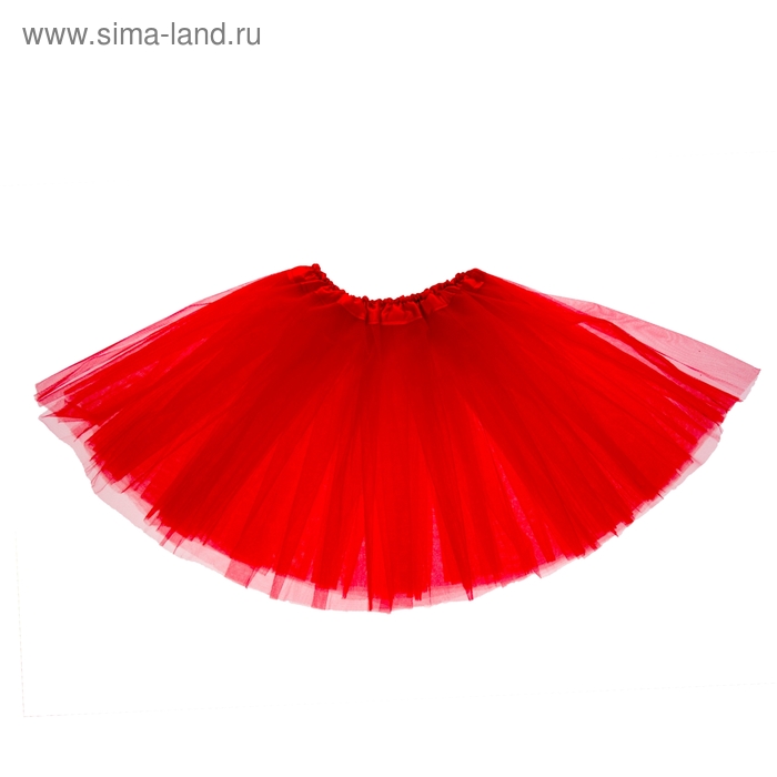 Карнавальная юбка трёхслойная 4-6 лет, цвет красный - Фото 1