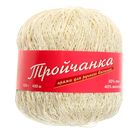 Пряжа "Тройчанка" 60% лен, 40% вискоза 430м/100гр (0770, суровый) - Фото 2