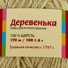Пряжа "Деревенька" 100% шерсть 170м/100гр (2440, натуральный) - Фото 3