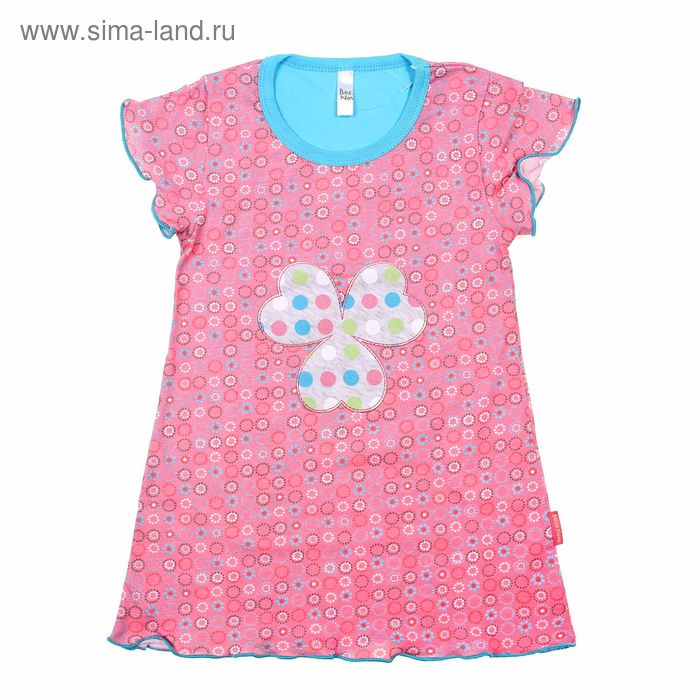 Сорочка для девочки с аппликацией, рост 110-116 см (32), цвет розовый микс - Фото 1