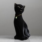 Копилка "Кот Яша", черная, флок, керамика, 26 см, микс - Фото 4
