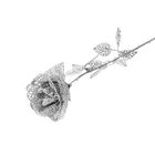 цветы искусственные блеск 65 см роза фигурная серебро - Фото 1