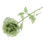 цветы искусственные блеск 65 см роза фигурная зеленая - Фото 1