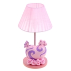 Лампа настольная "Розовая с сердечком", 38 см, 220V/40Вт/Е14 - Фото 1