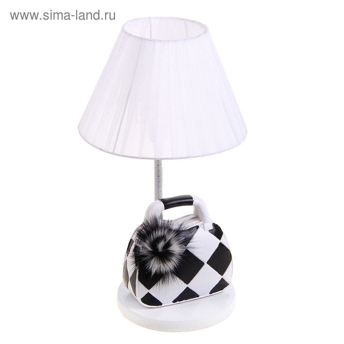 Лампа настольная "Сумочка", 38 см, 220V, белая - Фото 1