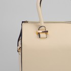 Сумка женская "Саквояж", 1 отдел, наружный карман, длинный ремень, цвет бежевый - Фото 4