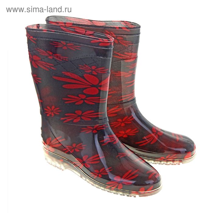 Сапоги женские ПВХ арт. С312-цв без утеп. (МИКС) (р. 39) - Фото 1