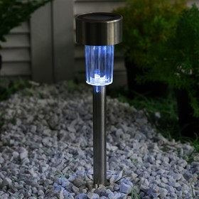 Садовый светильник на солнечной батарее «Цилиндр», 5.5 x 35 x 5.5 см, 1 LED, свечение белое