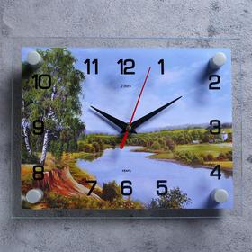 Часы-картина настенные, серия: Природа, "Природа у реки", 20х26 см