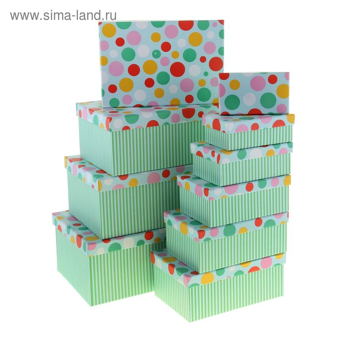 Набор коробок 10 в 1 "Всплеск", цвет зелёный - Фото 1