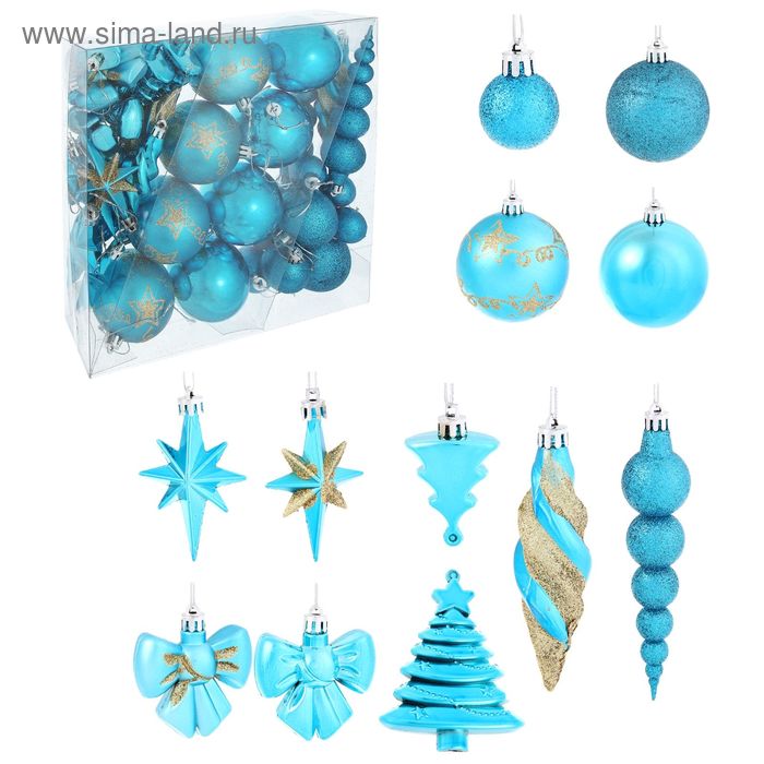 Набор украшений пластик 35 шт "Мави" голубой - Фото 1