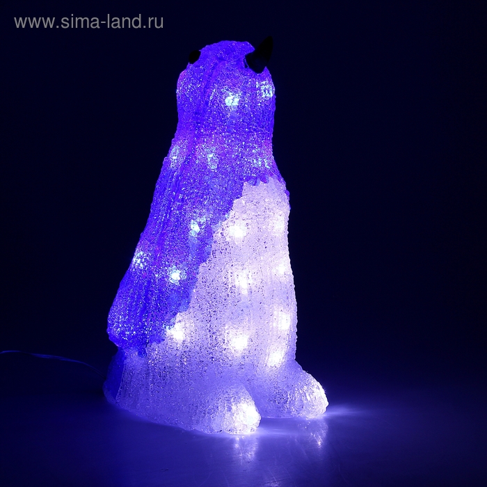 Фигура акрил. "Голубой Пингвиненок" 30х18х13 см, 30 LED, 220V