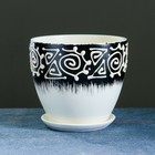 Горшок цветочный "Этно" (белый) № 4 Высокий овал 2,6л - Фото 1