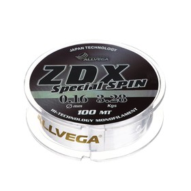 Леска Allvega ZDX Special spin диаметр 0.16 мм, тест 3.28 кг, 100 м, прозрачная