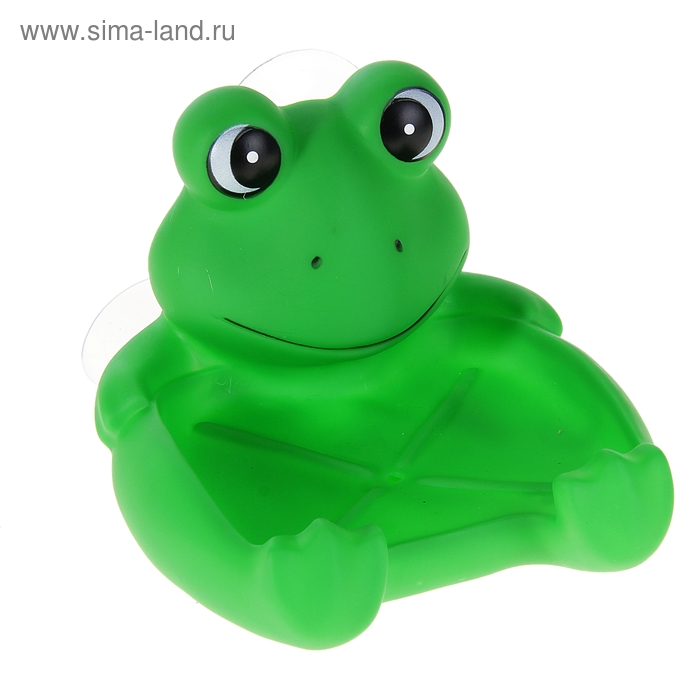 Мыльница пластиковая «Лягушка», на присоске, цвет зелёный - Фото 1
