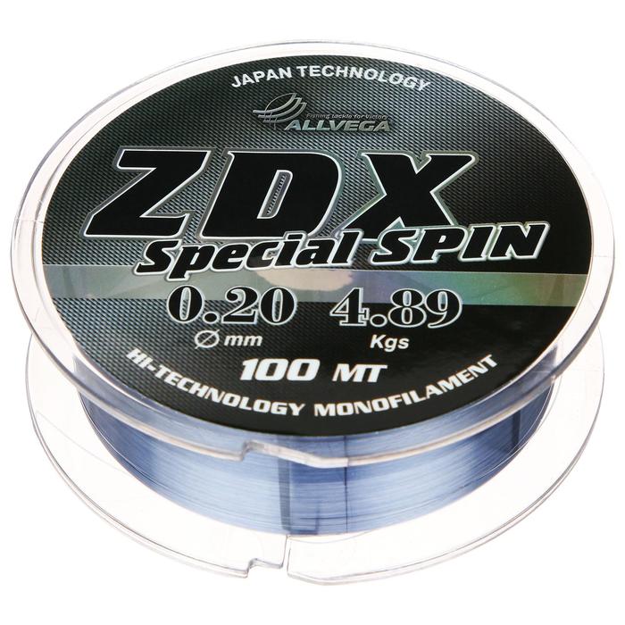 Леска ALLVEGA ZDX Special spin, диаметр 0.20 мм, тест 4.89 кг, 100 м, светло-серая - Фото 1