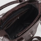 Сумка женская на молнии, 1 отдел, 1 наружный карман, тёмно-коричневая - Фото 5