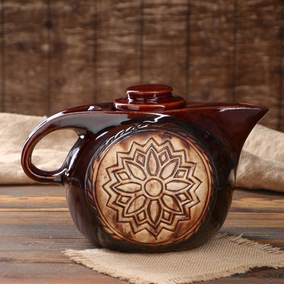 Чайник для заварки "Мантра", коричневый, керамика, 3.7 л