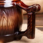Пивная кружка "Бочка", коричневая, керамика, 0.9 л, 1 сорт - Фото 4