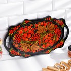 Поднос деревянный с ручками «Хохлома яркая», ручная роспись, МИКС - Фото 1