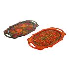 Поднос деревянный с ручками «Хохлома яркая», ручная роспись, МИКС - Фото 8