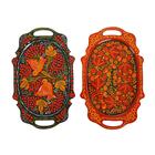 Поднос деревянный с ручками «Хохлома яркая», ручная роспись, МИКС - Фото 9