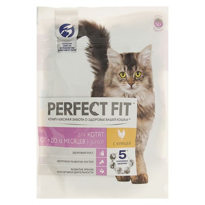 Сухой корм Perfect Fit для котят, курица, 190 г