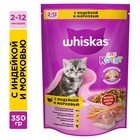 Сухой корм Whiskas для котят, индейка/морковь/молоко, подушечки, 350 г - Фото 1