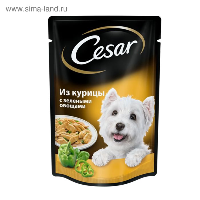 Влажный корм Cesar для собак, курочка с овощами, пауч, 100 г - Фото 1