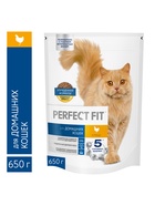Сухой корм Perfect Fit для домашних кошек, курица, 650 г - Фото 1