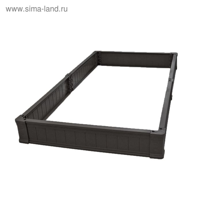 Грядка пластмассовая, 230 × 120 × 21 см, чёрная - Фото 1