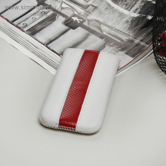 Чехол Time для телефона Samsung, с ремешком, цвет белый/красный - Фото 1