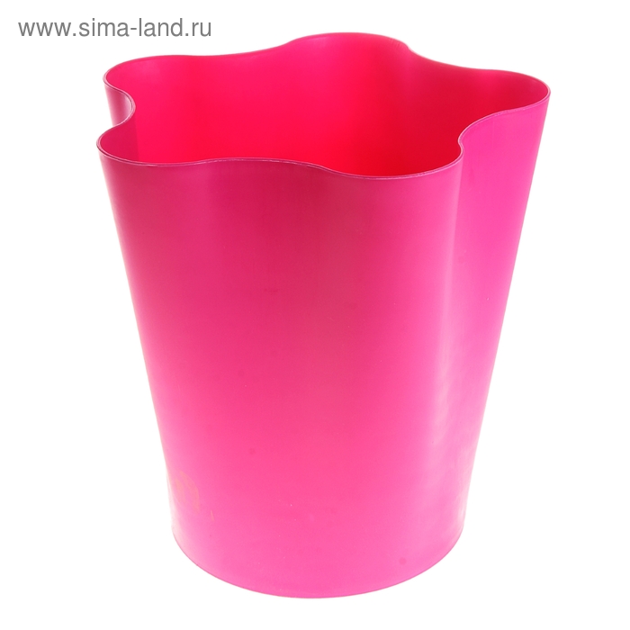 Ведро для мусора "Цветок", цвет розовый - Фото 1