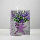 Пакет «Лиловое сердце», мягкий пластик, 30×9×40 см, 140 мкм - Фото 1