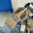 Кисть плоская ТУНДРА, натуральная щетина, деревянная рукоятка, 2.5", 63 мм - Фото 6