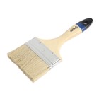 Кисть плоская ТУНДРА, натуральная щетина, деревянная рукоятка, 4", 100 мм - Фото 3