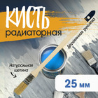 Кисть радиаторная ТУНДРА, натуральная щетина, деревянная рукоятка, 1", 25 мм - Фото 1