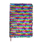 Записная книжка подарочная формат А6, 80 листов, линия, Пайетки двухцветные разноцвет-серебро - Фото 1