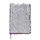 Записная книжка подарочная формат А6, 80 листов, линия, Пайетки двухцветные разноцвет-серебро - Фото 2