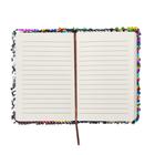 Записная книжка подарочная формат А6, 80 листов, линия, Пайетки двухцветные разноцвет-серебро - Фото 3