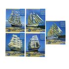 Тетрадь 48 листов клетка "Красивые парусники", обложка картон хромэрзац, 5 видов МИКС - Фото 1