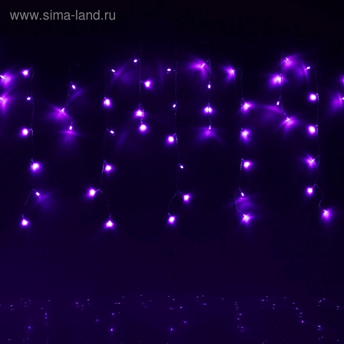 БАХРОМА, Ш:2.4 м, В:0.6 м, Н.С. LED-120-220V, контр. 8 режимов, ФИОЛЕТ - Фото 1